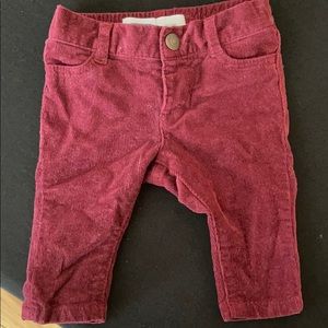 Old Navy Baby 0-3 months corduroy burgundy pants